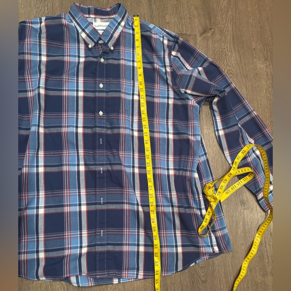 Saddlebred Navy and Red Plaid Button Down Shirt - Picture 5 of 7